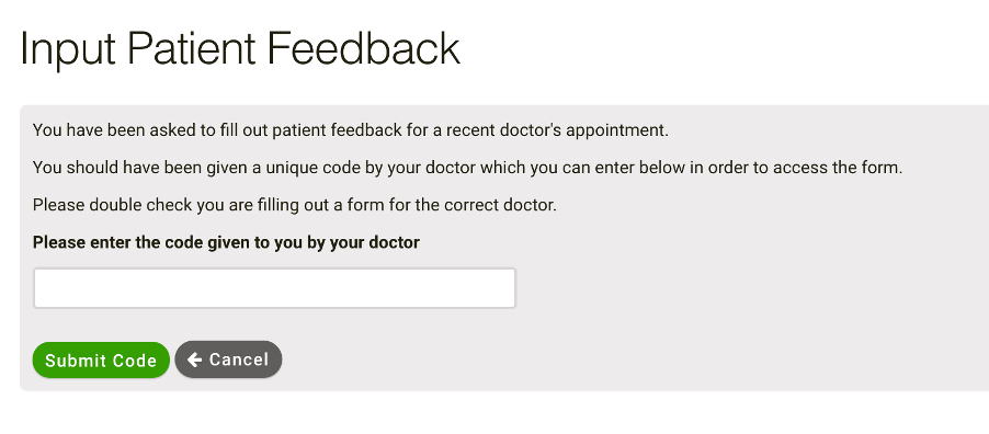 Online Patient Feedback